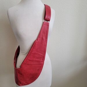 Sash Bag The Classic Leather Crossbody Handsfree Cross Shoulder Bag Red